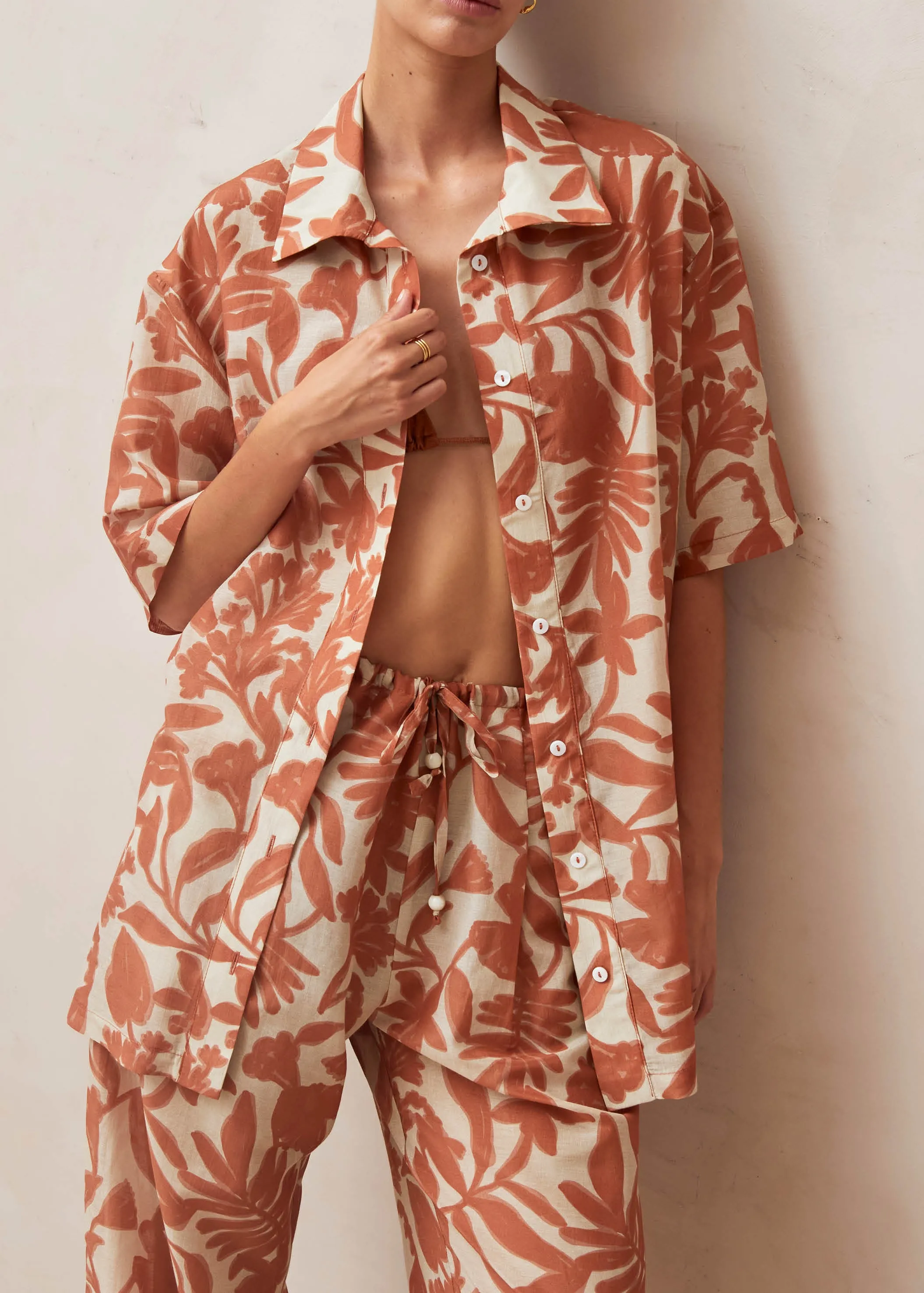 Belize Floral Orange Shirt sold by Alohas product image thumbnail 4