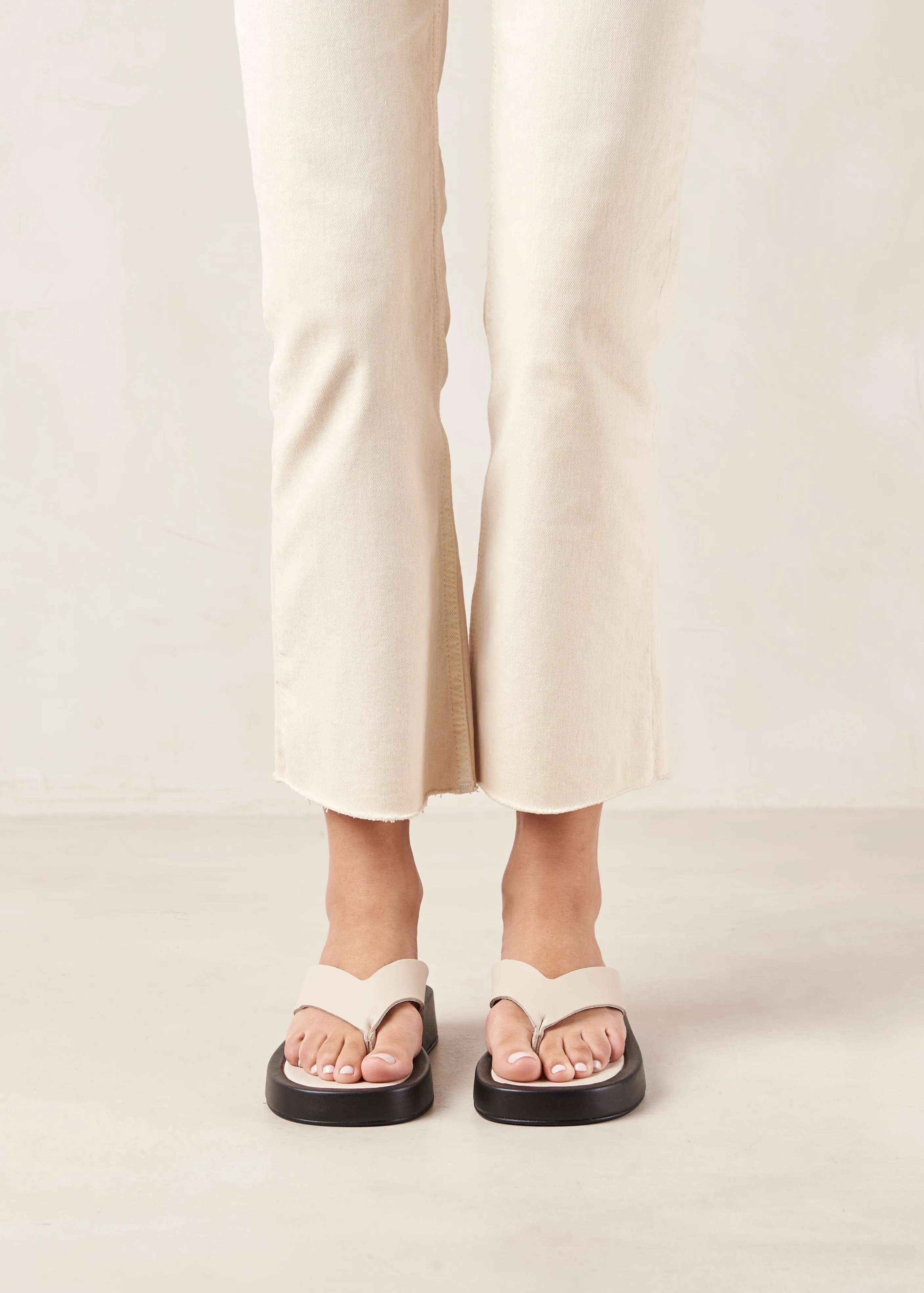Overcast Cream Leather Sandals sold by Alohas product image thumbnail 4