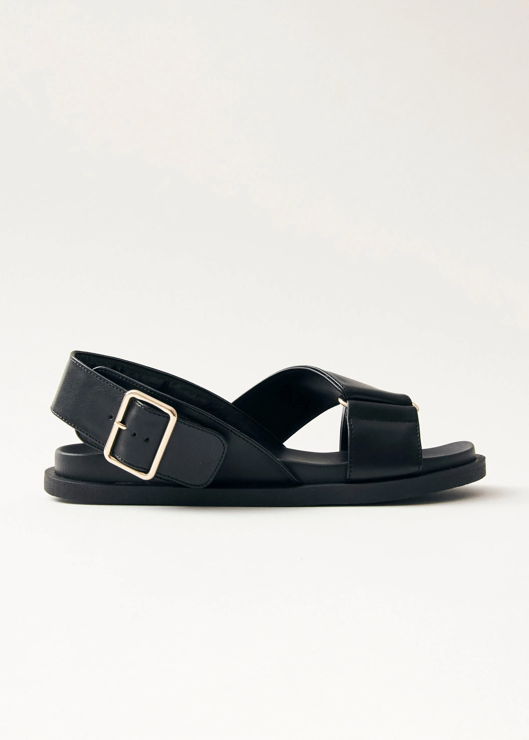 Rhys Black Vegan Leather Sandals sold by Alohas
