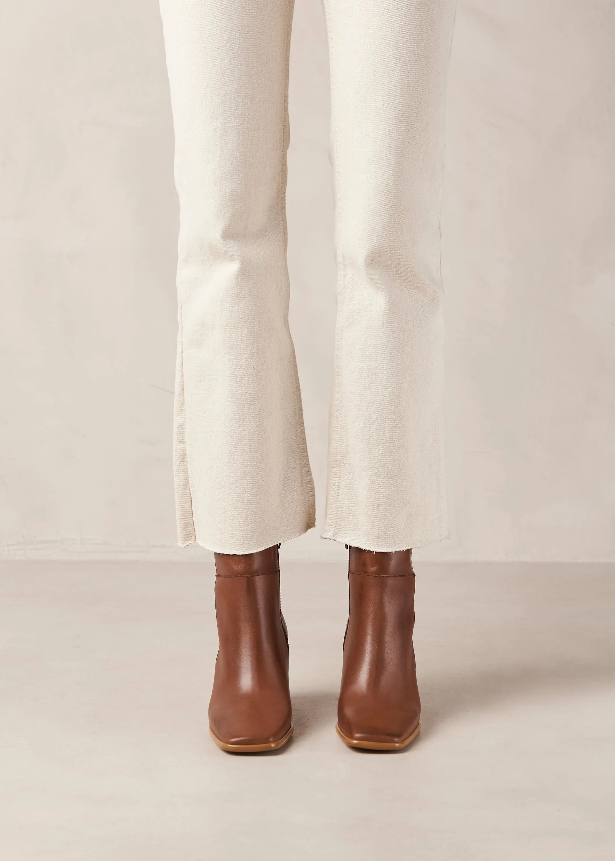 West Camel Leather Ankle Boots sold by Alohas product image thumbnail 4