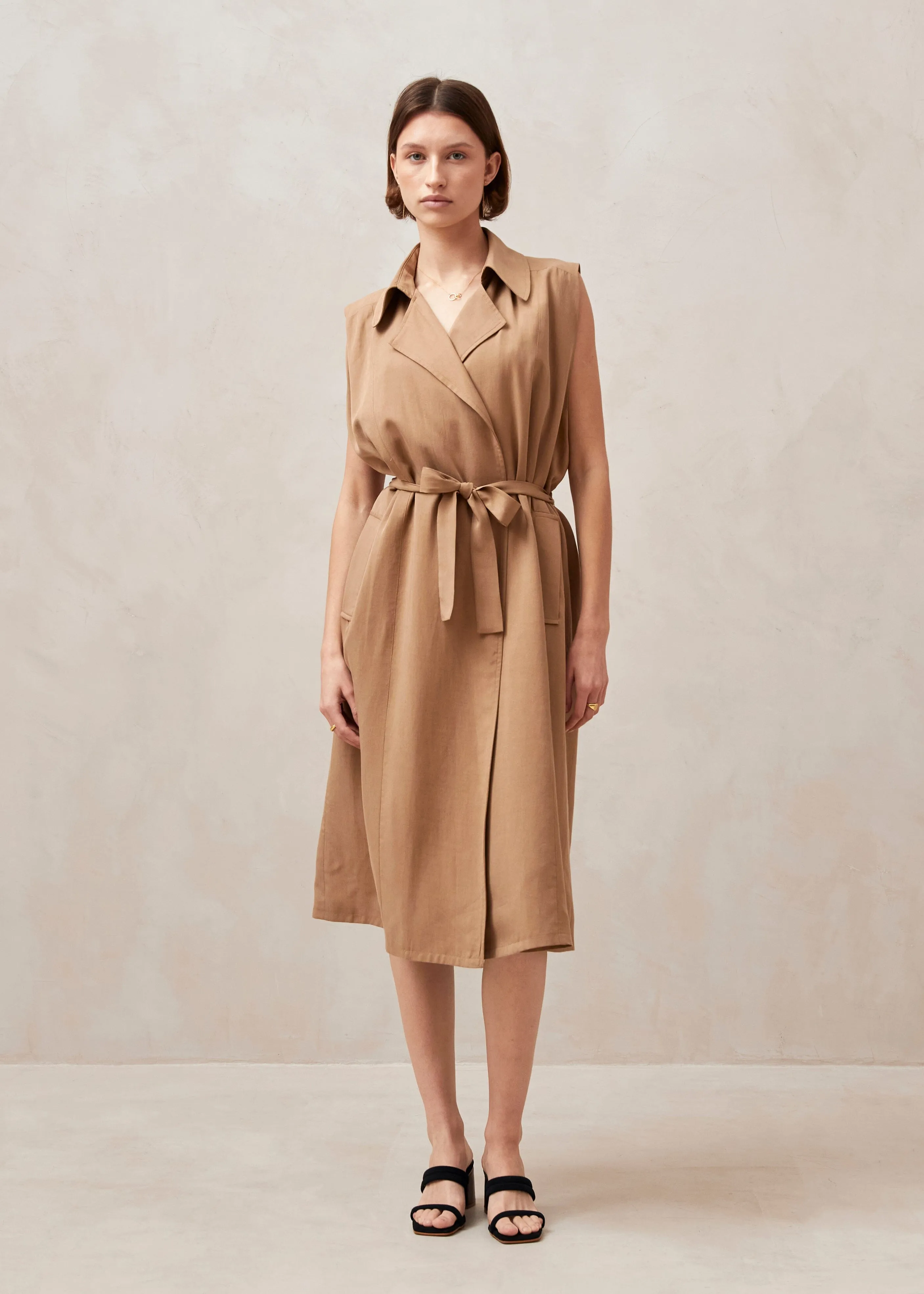 Munia Beige Coat sold by Alohas