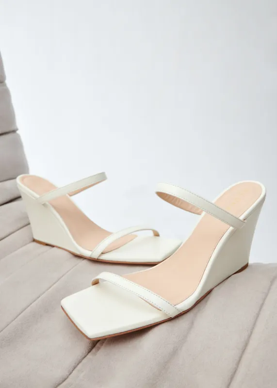 Paixao Cream Leather Sandals sold by Alohas