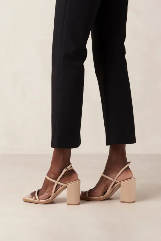 Lorena Tahini Beige Vegan Leather Sandals sold by Alohas
