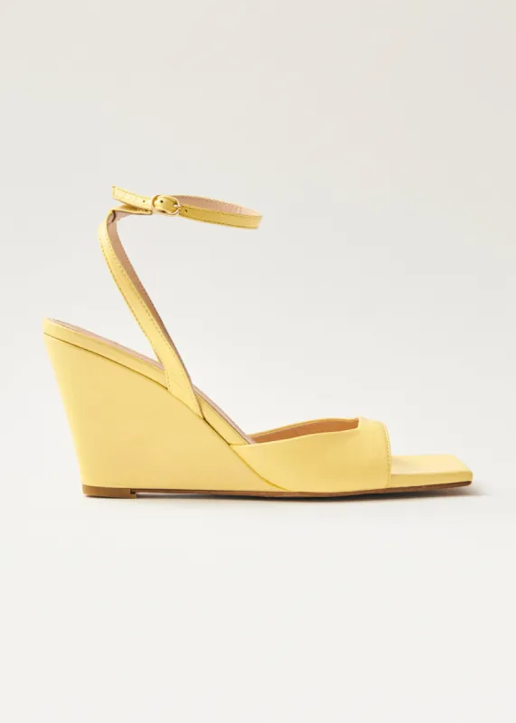 Riya Yellow Leather Sandals sold by Alohas
