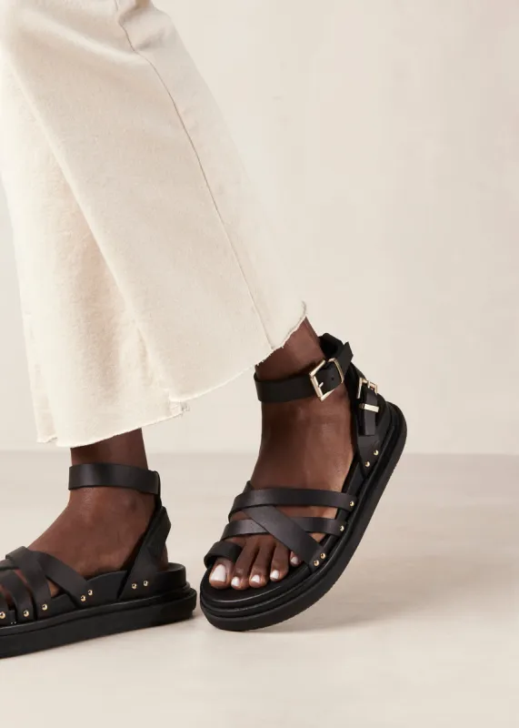 Buckle Up Black Sandal sold by Alohas
