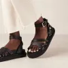 Buckle Up Black Sandal sold by Alohas