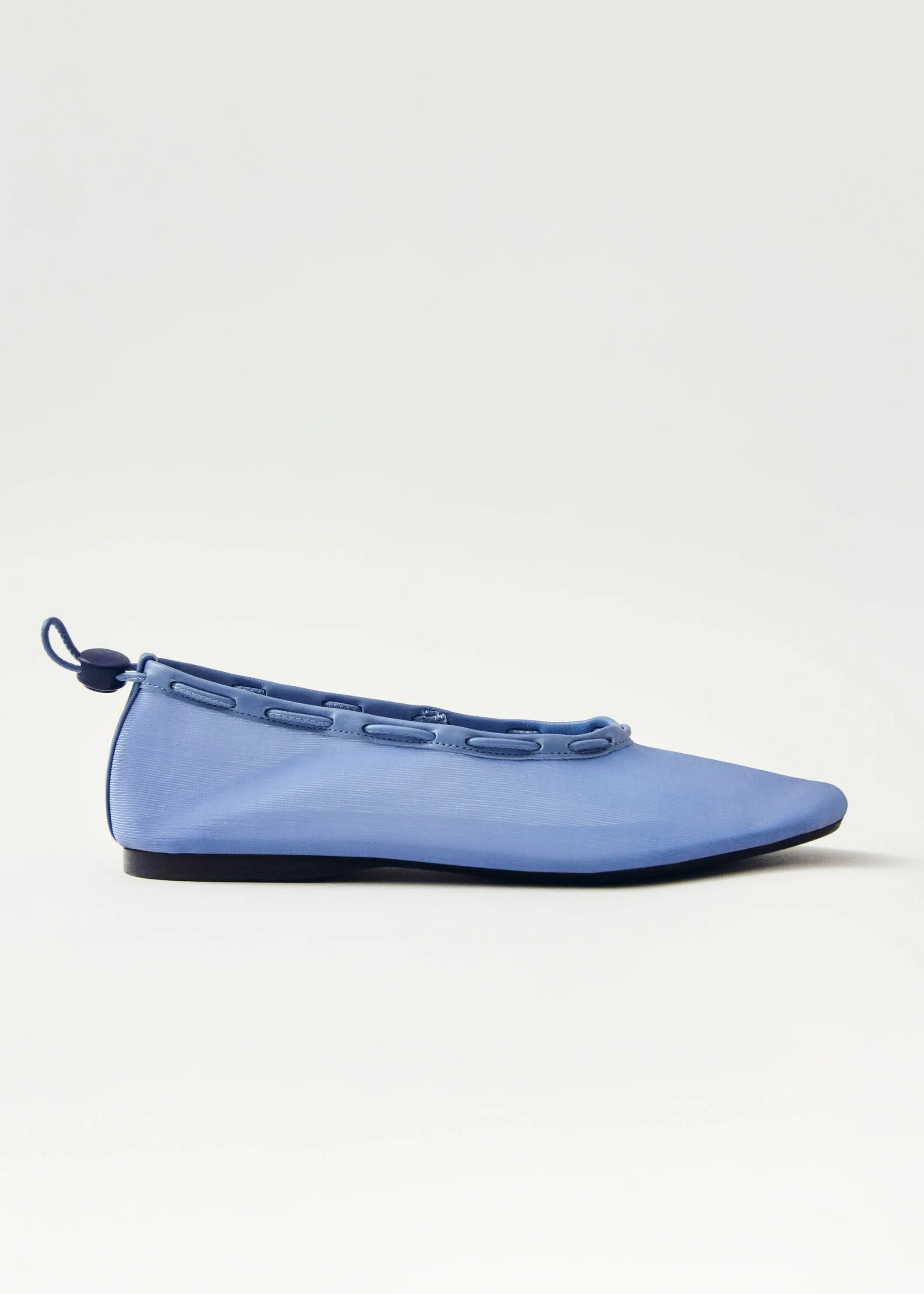 Gill Mesh Blue Leather Ballet Flats sold by Alohas