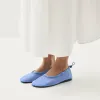 Gill Mesh Blue Leather Ballet Flats sold by Alohas