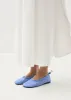 Gill Mesh Blue Leather Ballet Flats sold by Alohas