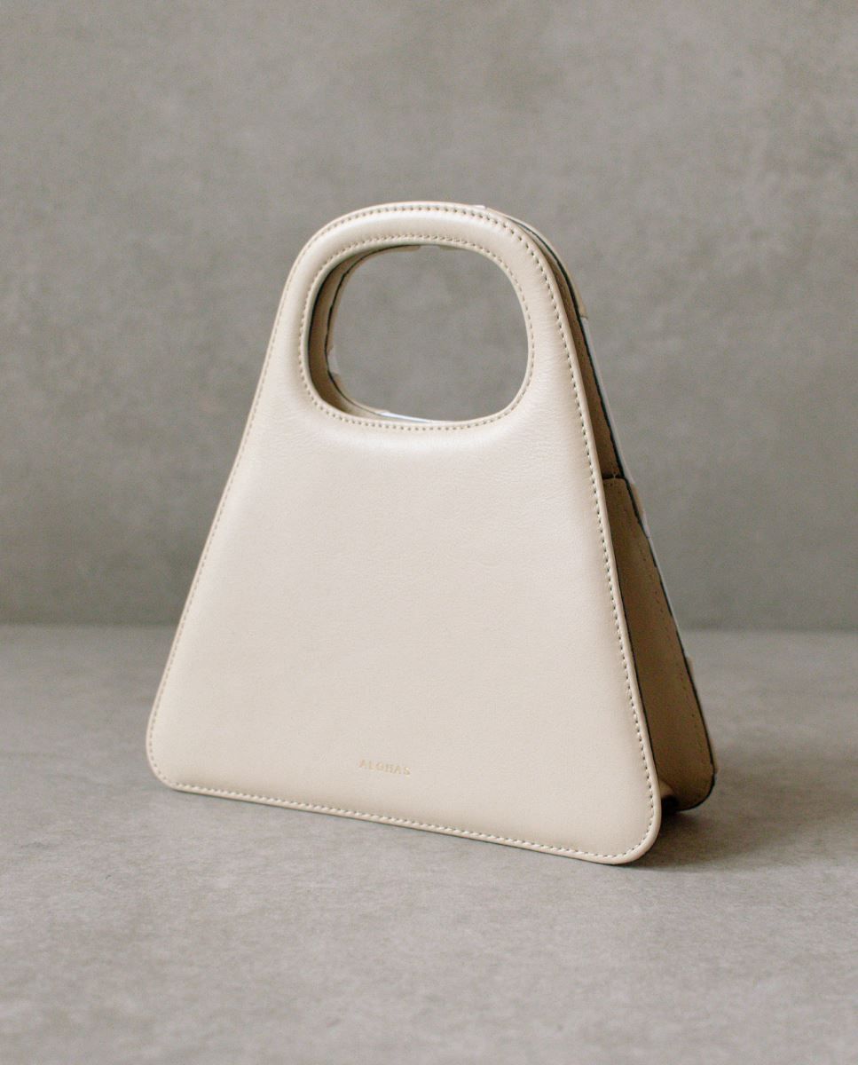 The A Scacchi Stone Beige Cream Leather Crossbody Bag sold by Alohas product image thumbnail 2