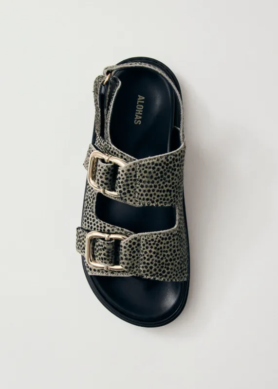 Harper Soft Grey Leather Sandals sold by Alohas