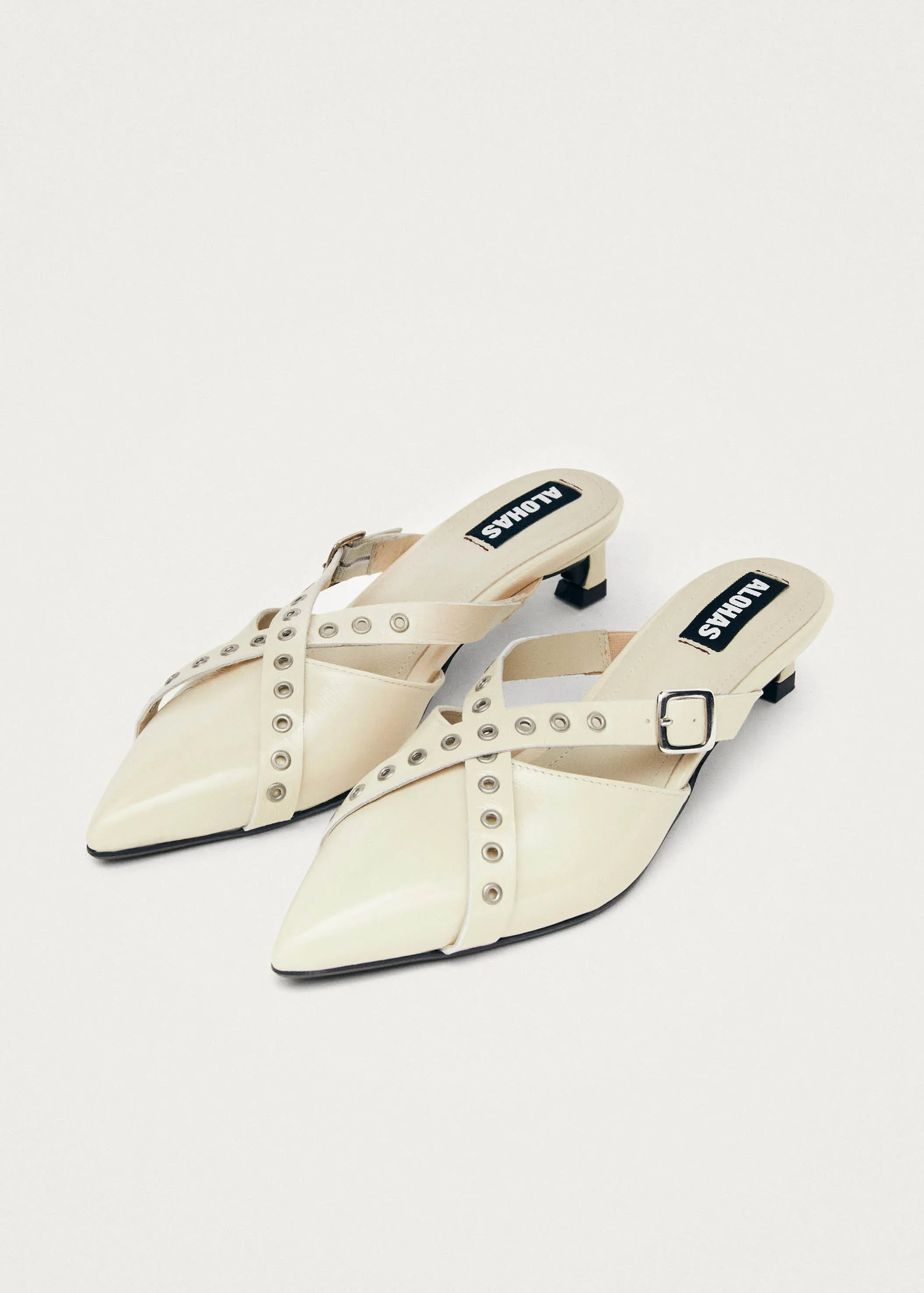 Zyra Onix Cream Leather Mules sold by Alohas product image thumbnail 2