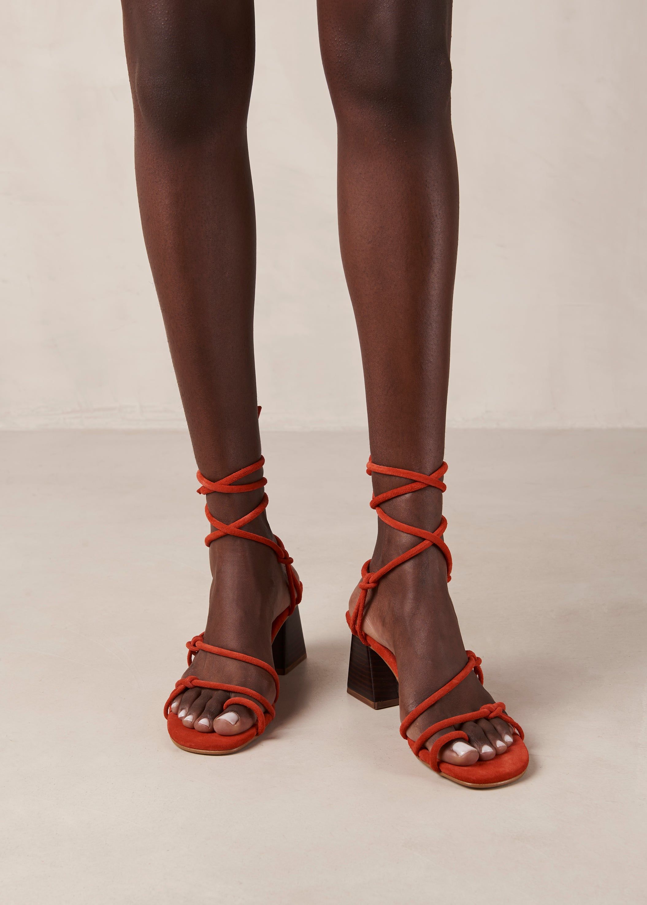 Goldie Pomelo Orange Leather Sandals sold by Alohas product image thumbnail 4