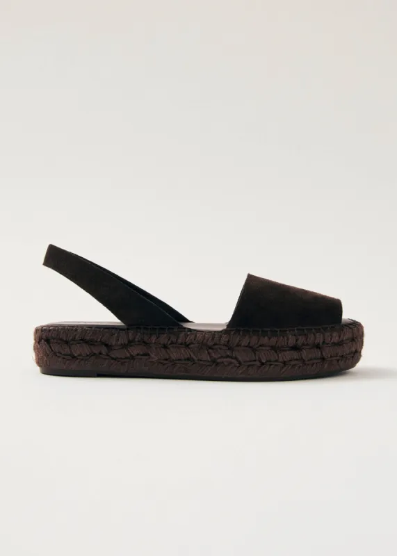Ibizas Suede Brown Leather Espadrilles sold by Alohas