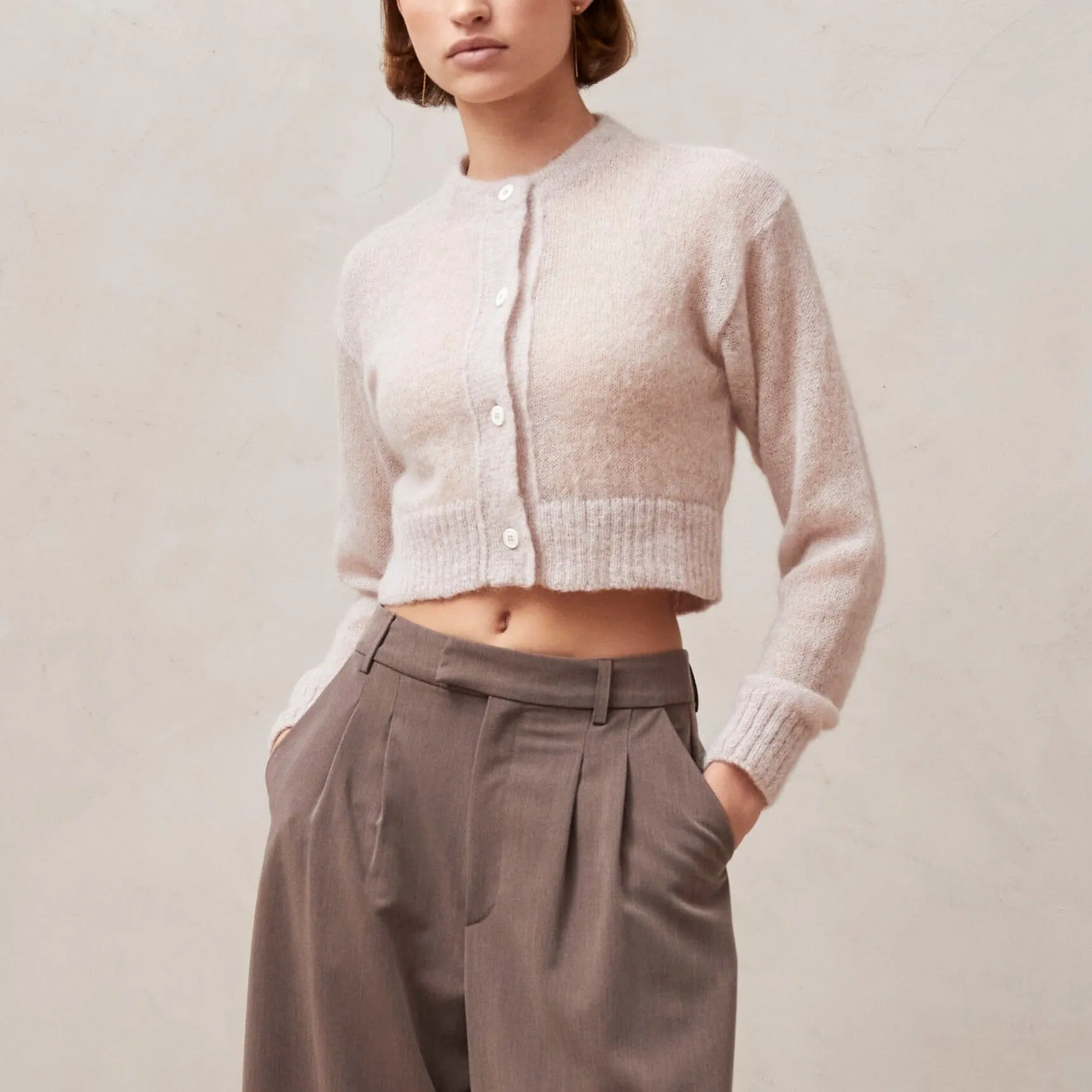 Kine Light Lilac Tricot Cardigan sold by Alohas product image thumbnail 3