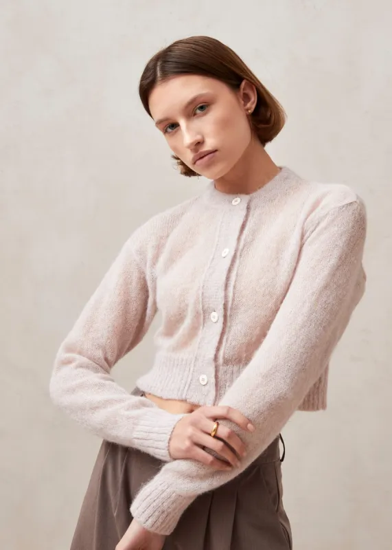 Kine Light Lilac Tricot Cardigan sold by Alohas