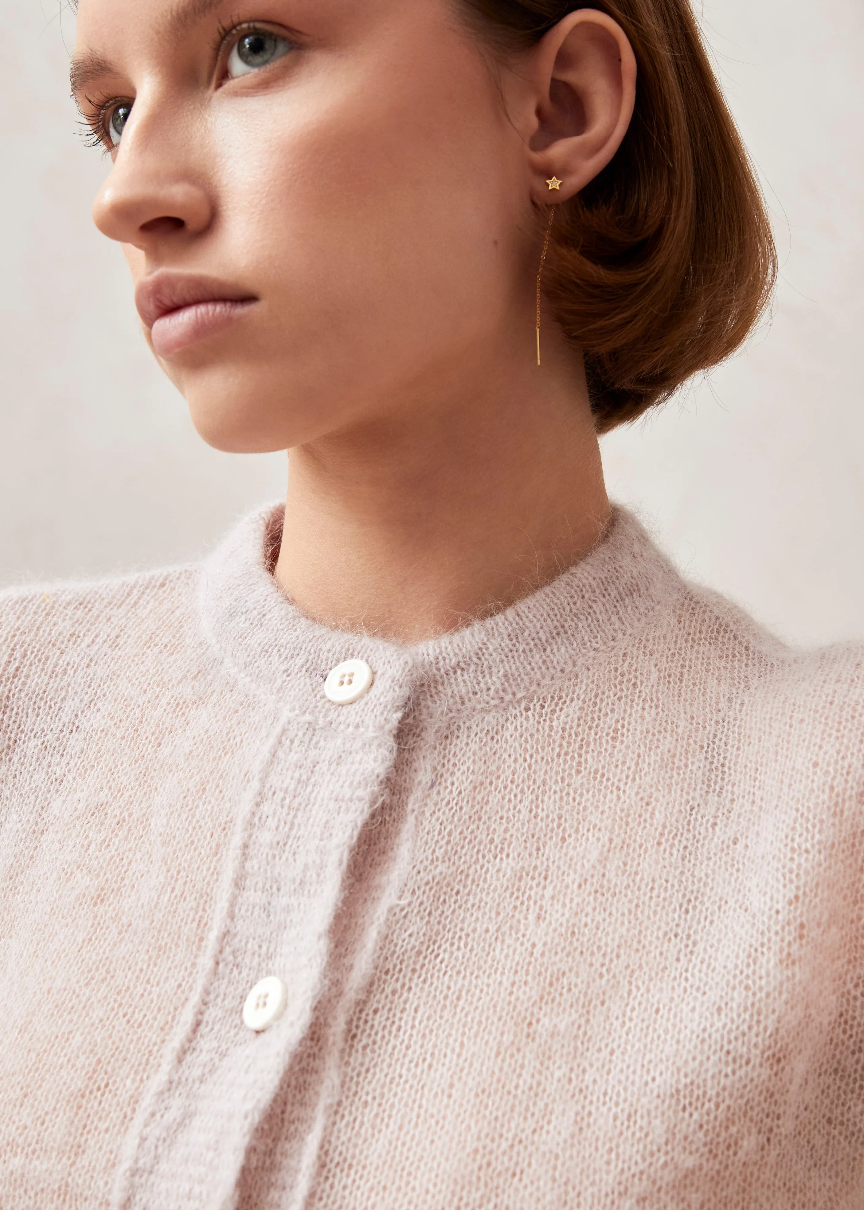 Kine Light Lilac Tricot Cardigan sold by Alohas product image thumbnail 5
