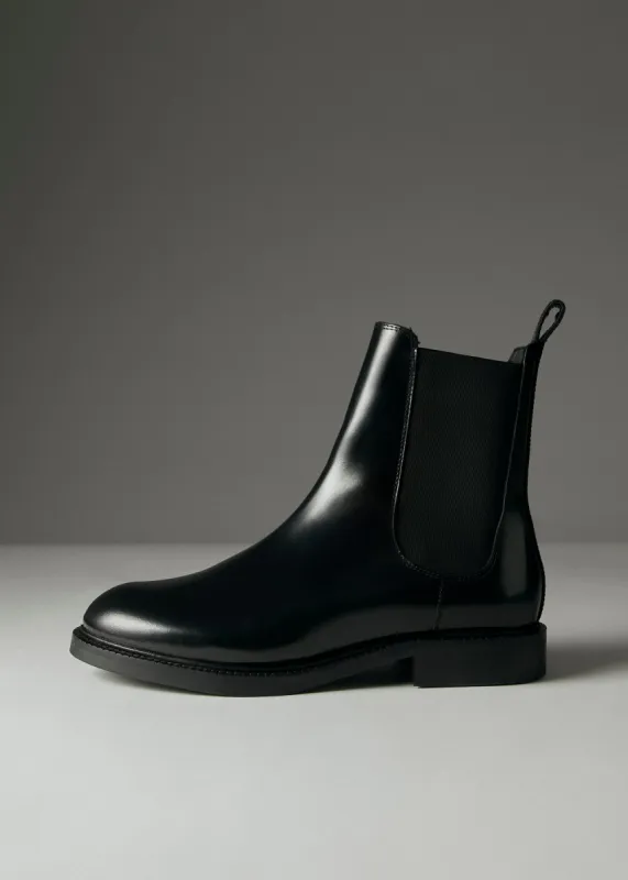 Lanz Black Leather Ankle Boots sold by Alohas