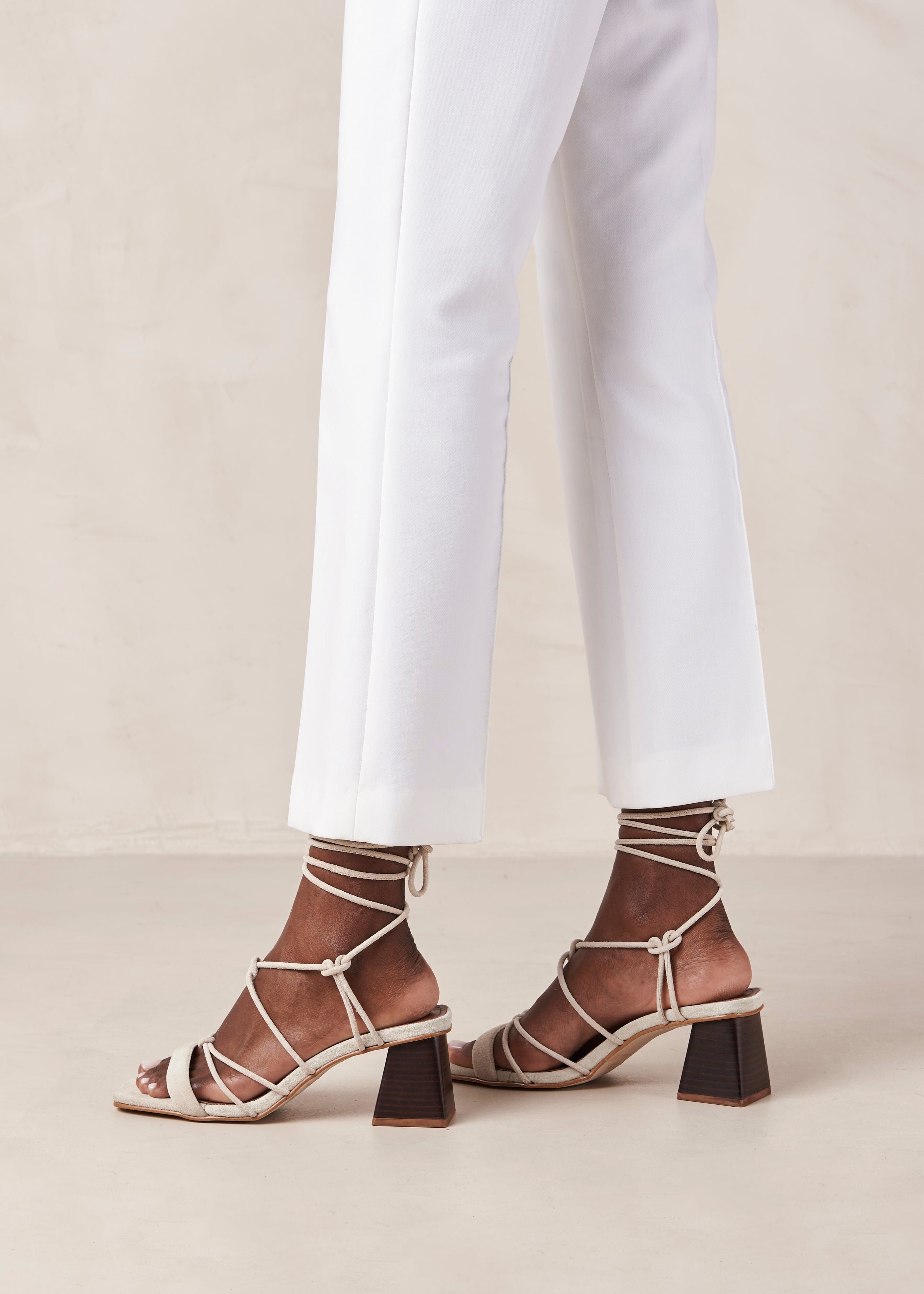 Icicle Cream Leather Sandals sold by Alohas product image thumbnail 4