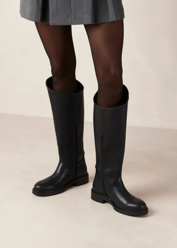 Carson Black Vegan Leather Boots sold by Alohas