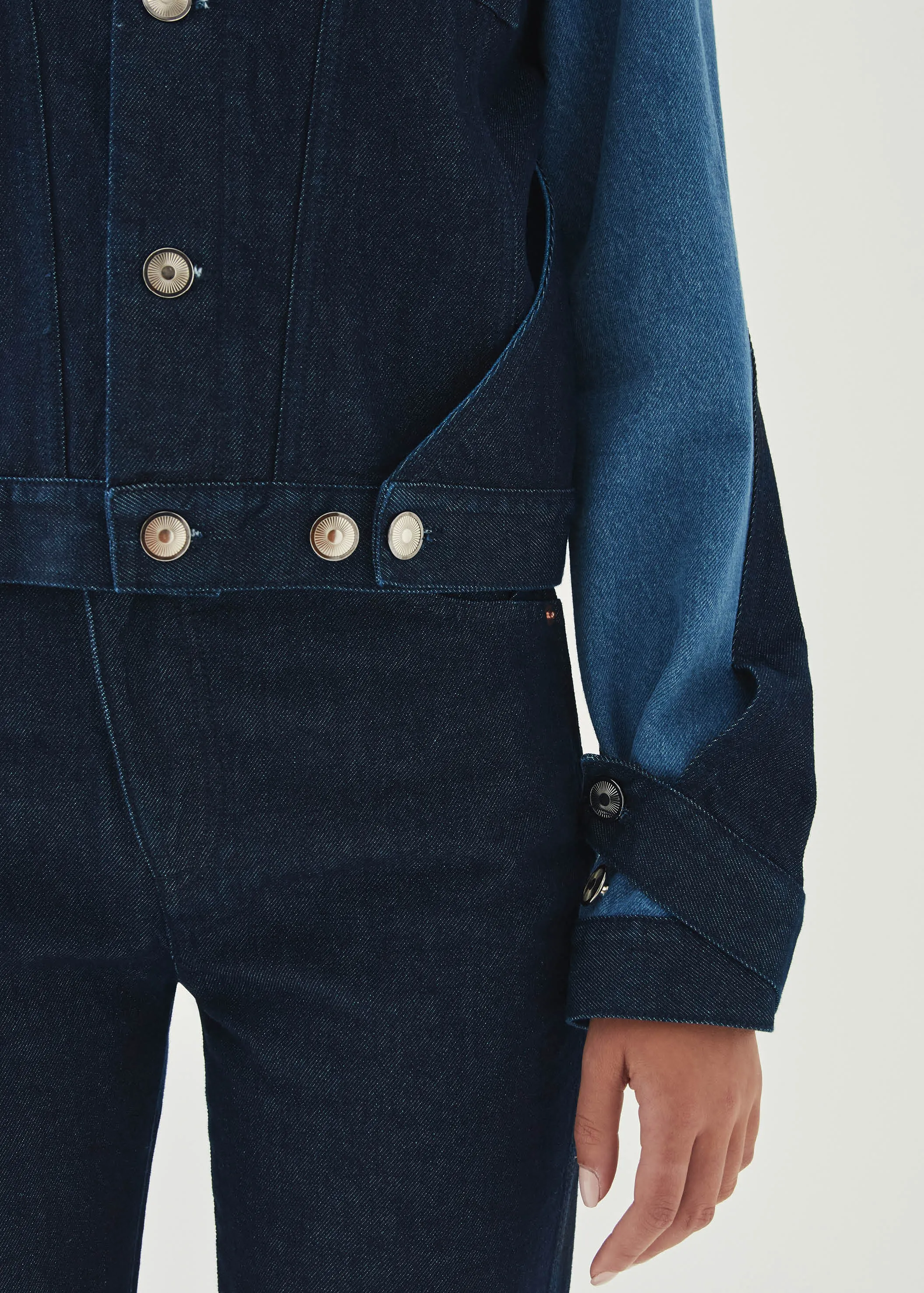 Sand Bicolor Indigo Denim Jacket sold by Alohas product image thumbnail 5