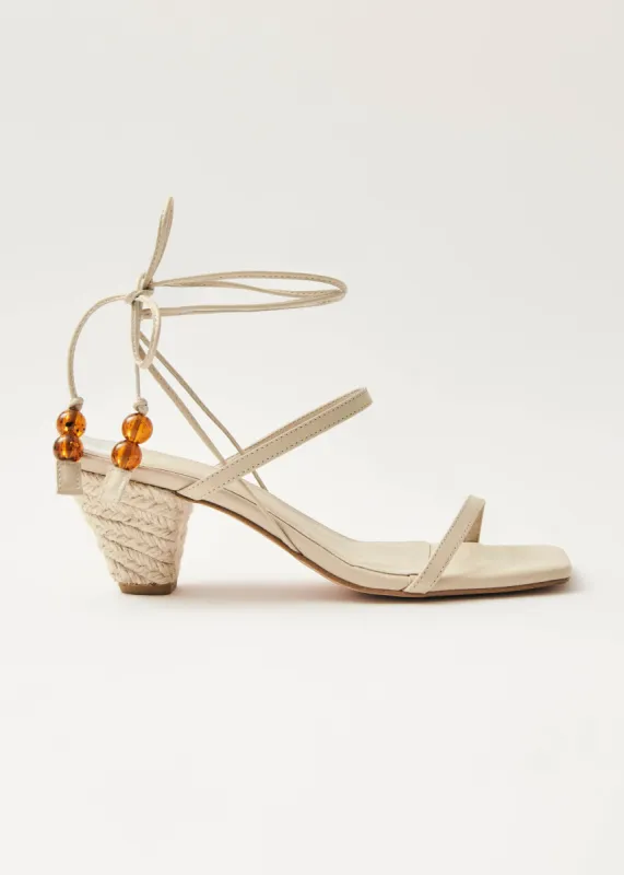 Imani Cream Leather Sandals sold by Alohas