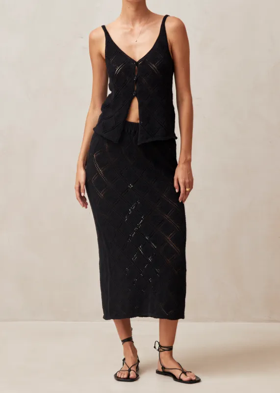 Vittoria Black Tricot Skirt made by Alohas
