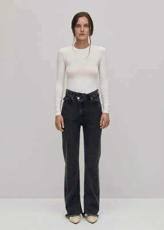 Kansas Black Denim Pants made by Alohas