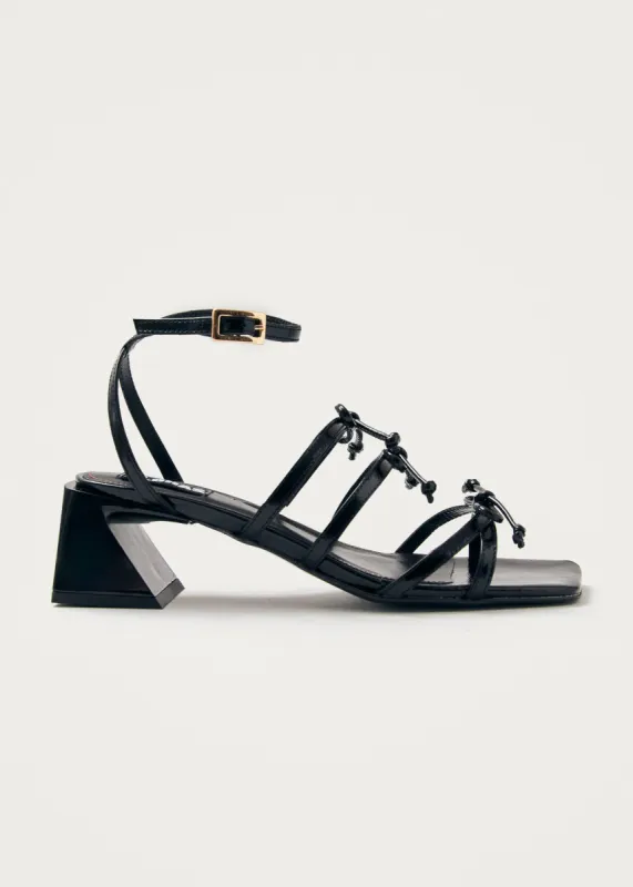 Luzelle Onix Black Leather Sandals sold by Alohas