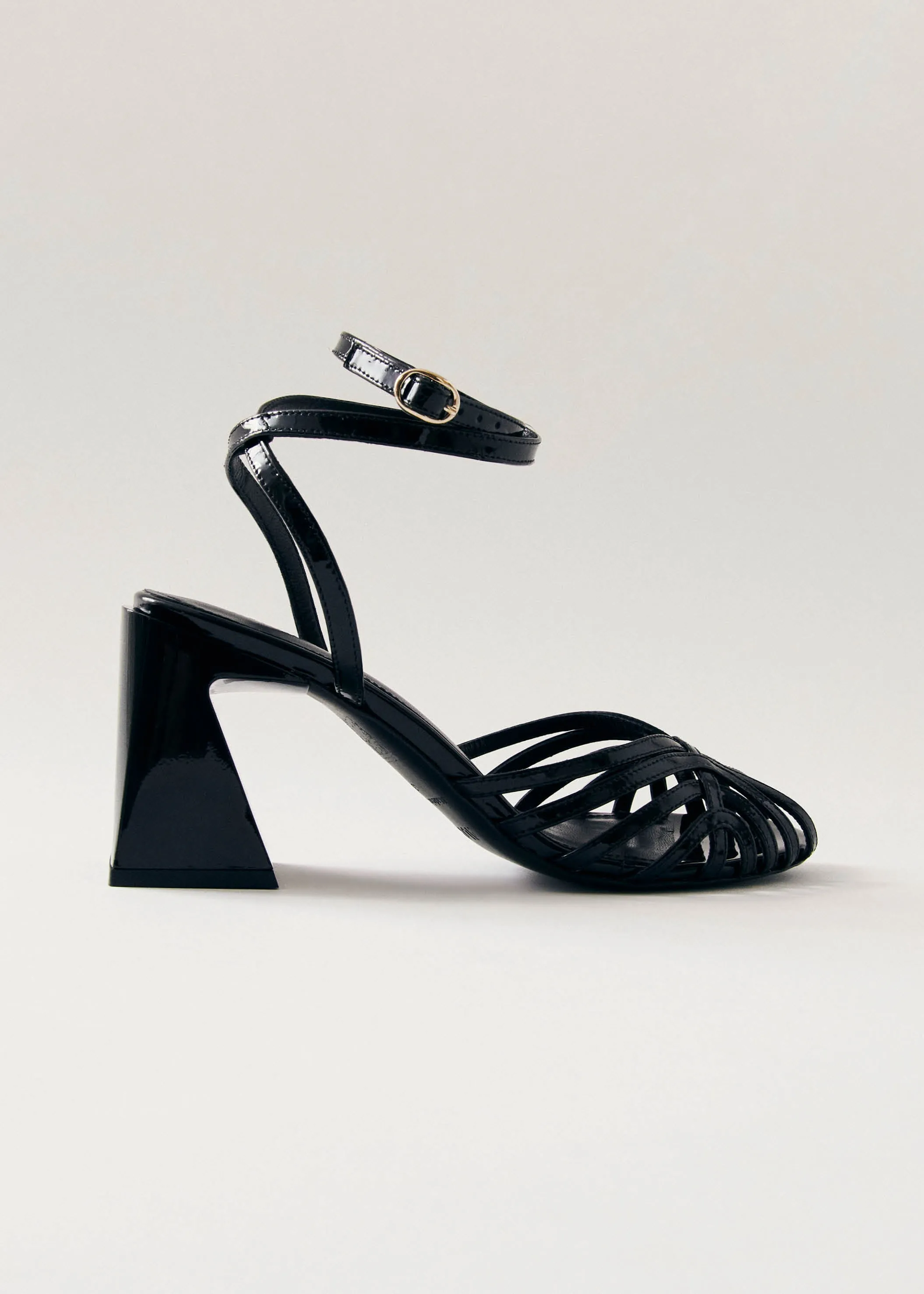 Jessa Onix Black Leather Sandals sold by Alohas