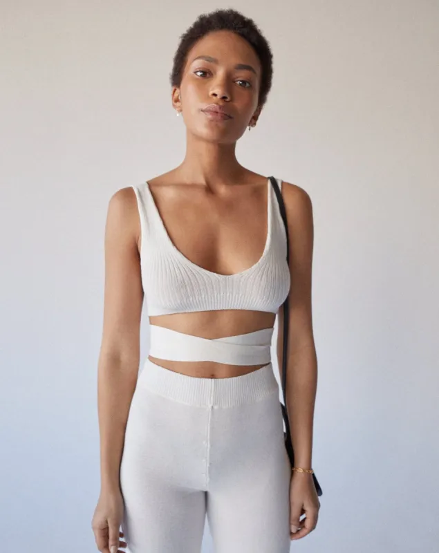 Bare Bra Knit Top Cream sold by Alohas