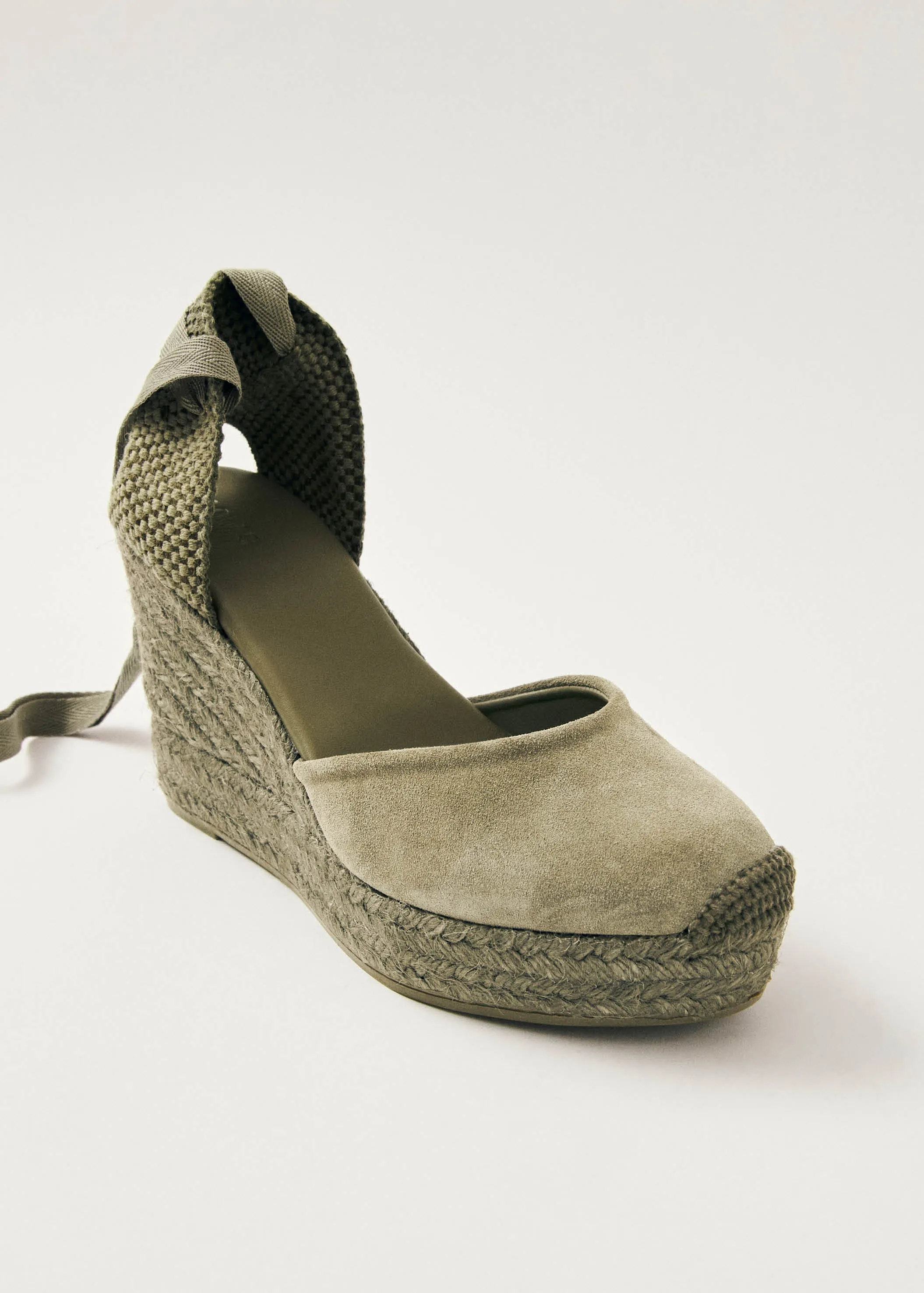 Cordelia Suede Green Leather Espadrilles sold by Alohas product image thumbnail 5