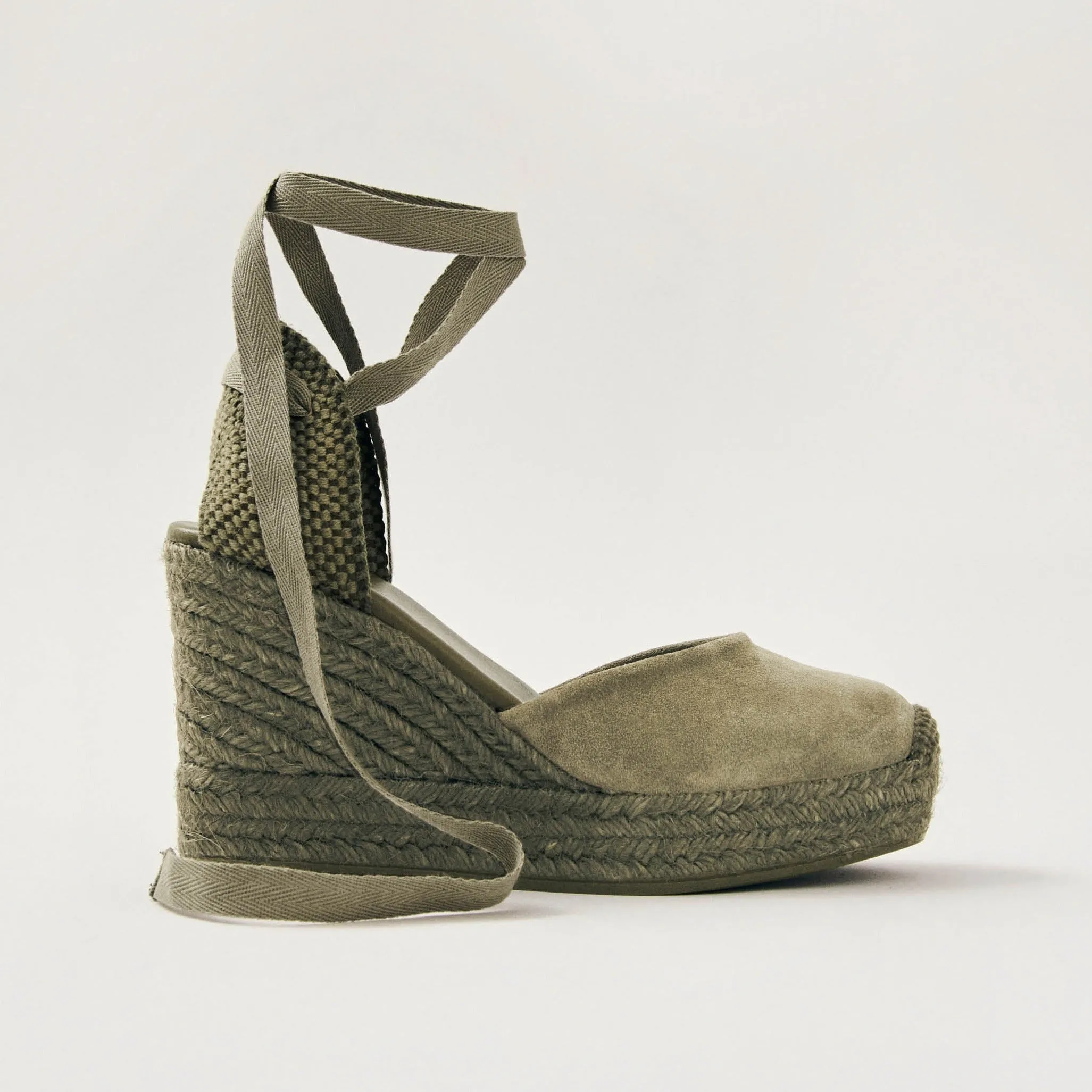 Cordelia Suede Green Leather Espadrilles sold by Alohas product image thumbnail 3