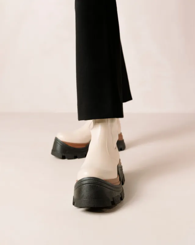 Phoebe Nutty Cream Ankle Boots sold by Alohas