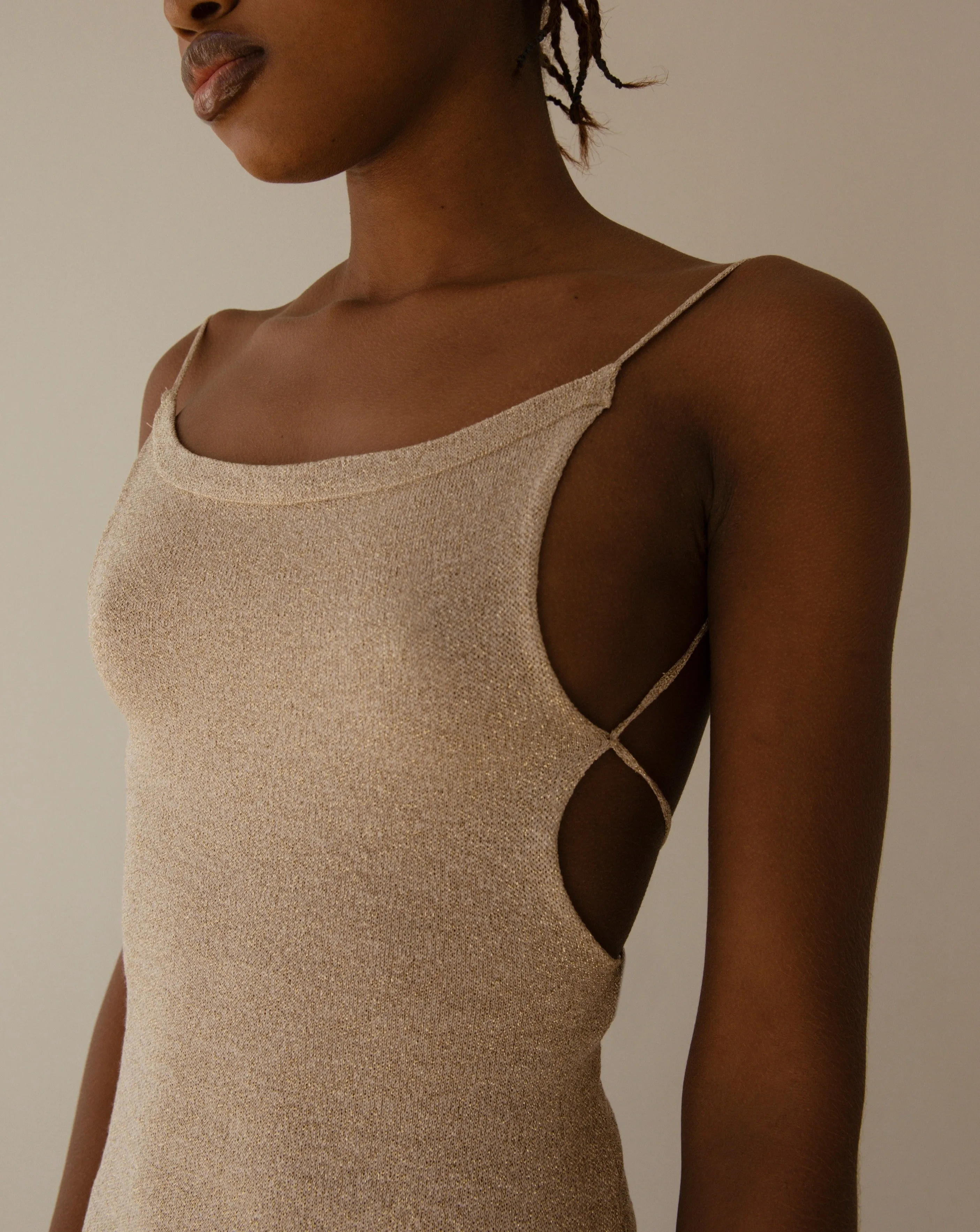 Campbell Glim Cream Tricot Mini Dress sold by Alohas product image thumbnail 5