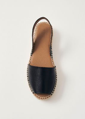 Ibizas Black Leather Espadrilles sold by Alohas