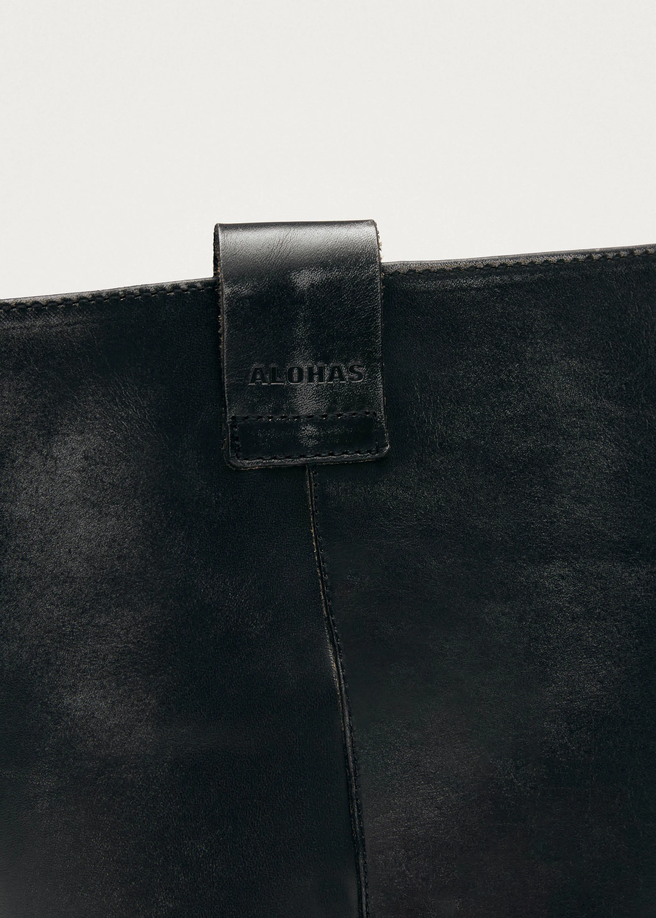 Sajan Vintage Effect Black Leather Boots sold by Alohas product image thumbnail 5