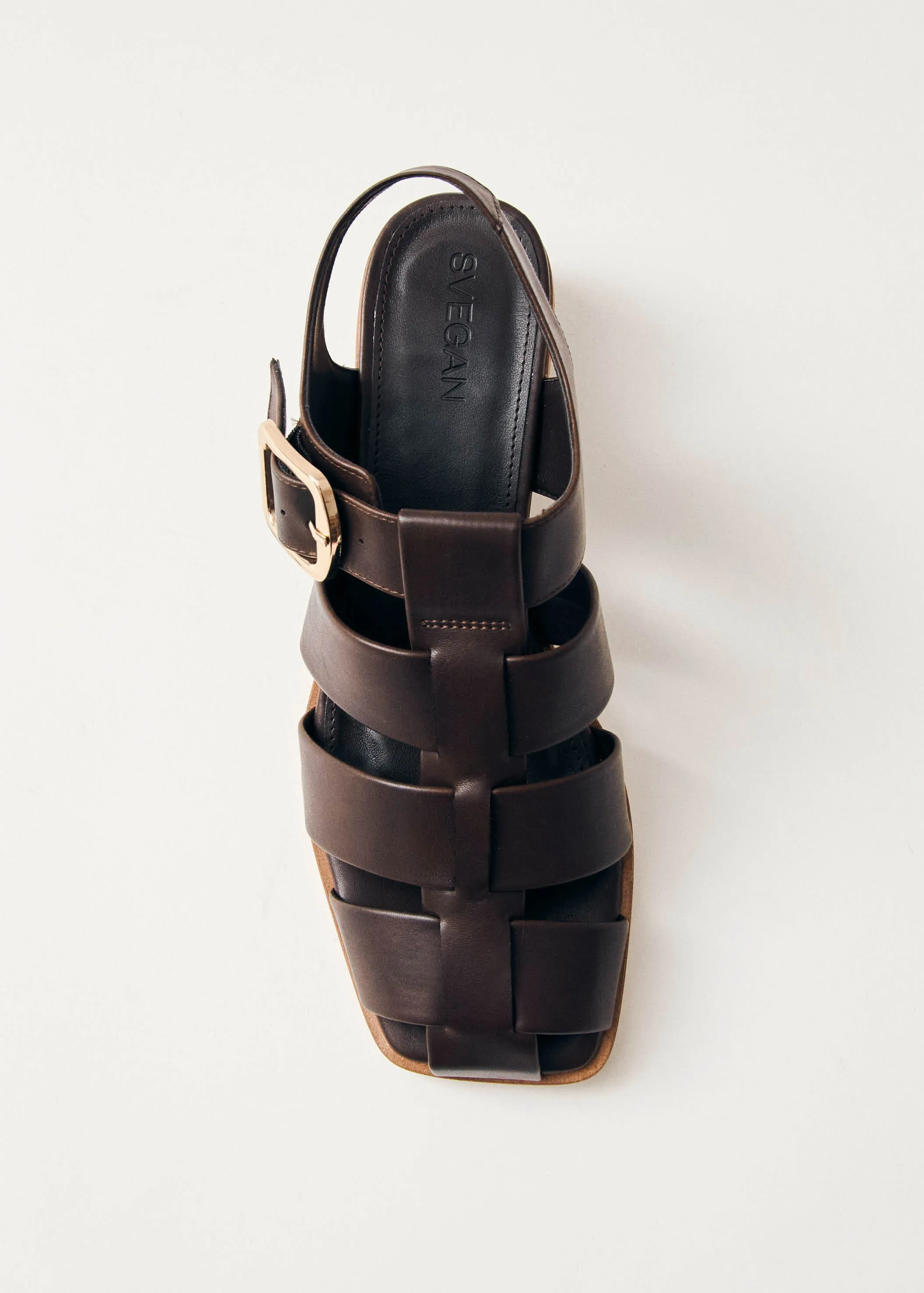 Leona Brown Vegan Leather Sandals sold by Alohas product image thumbnail 5