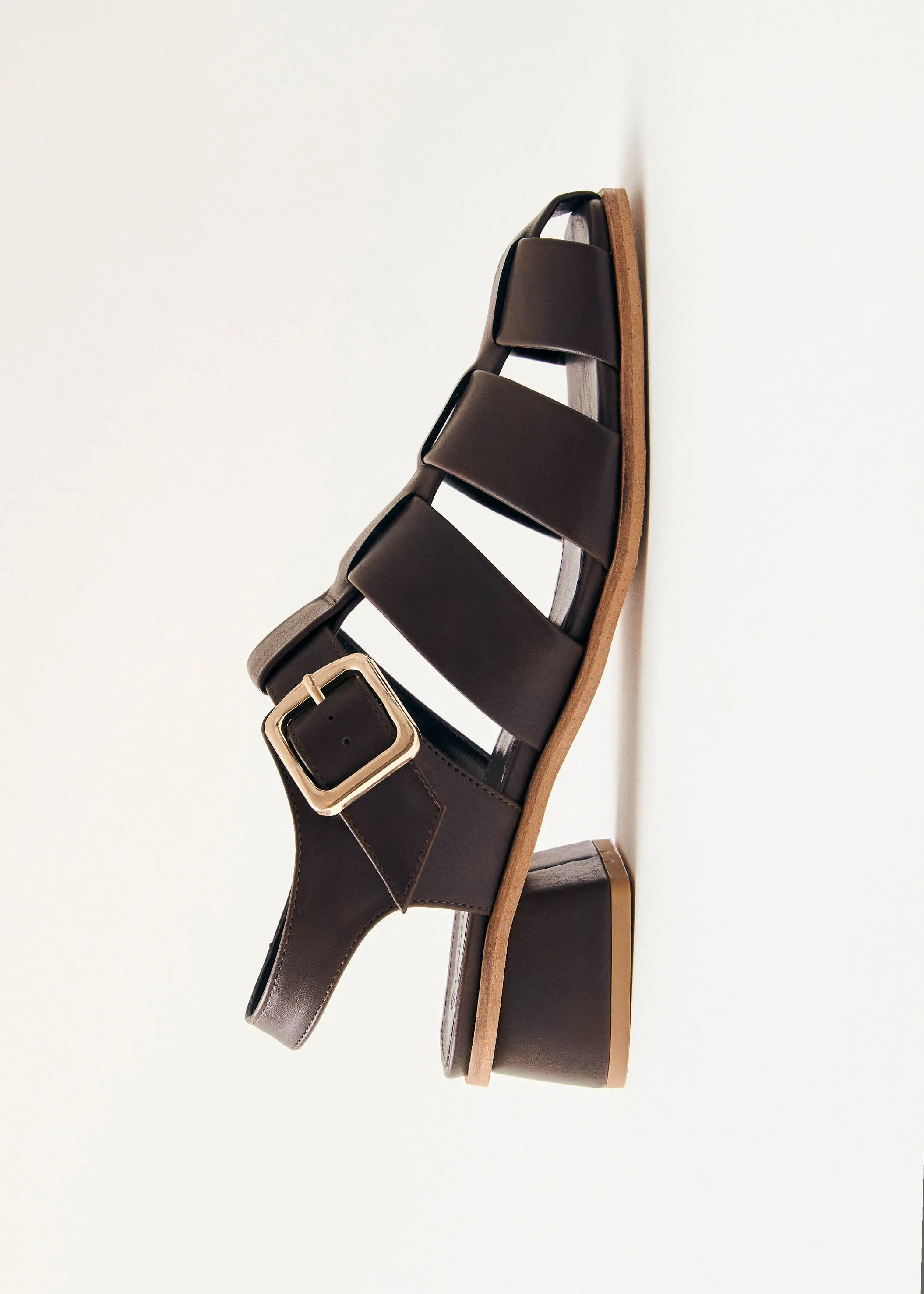 Leona Brown Vegan Leather Sandals sold by Alohas product image thumbnail 4