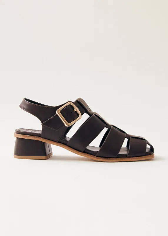 Leona Brown Vegan Leather Sandals sold by Alohas