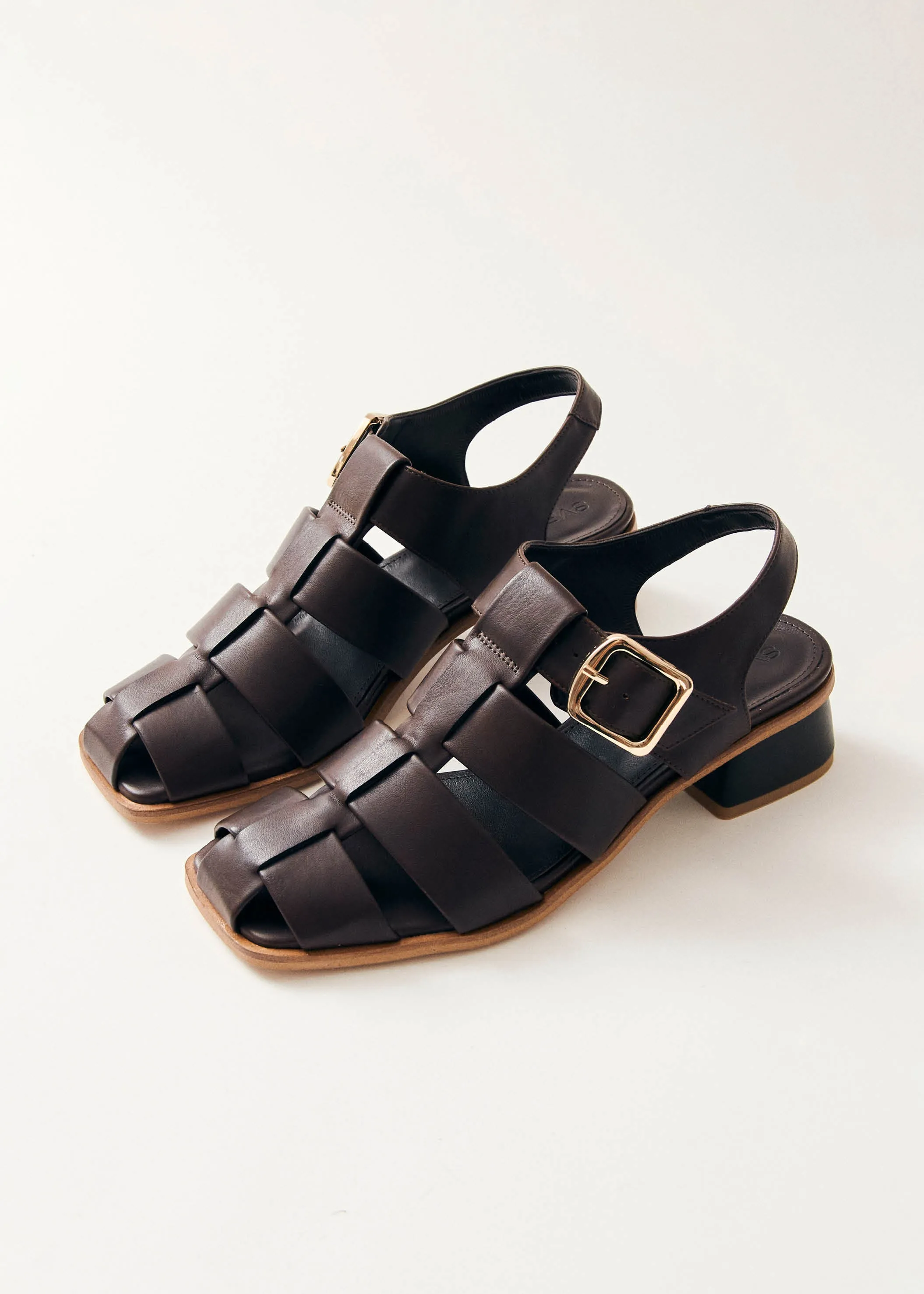Leona Brown Vegan Leather Sandals sold by Alohas product image thumbnail 2