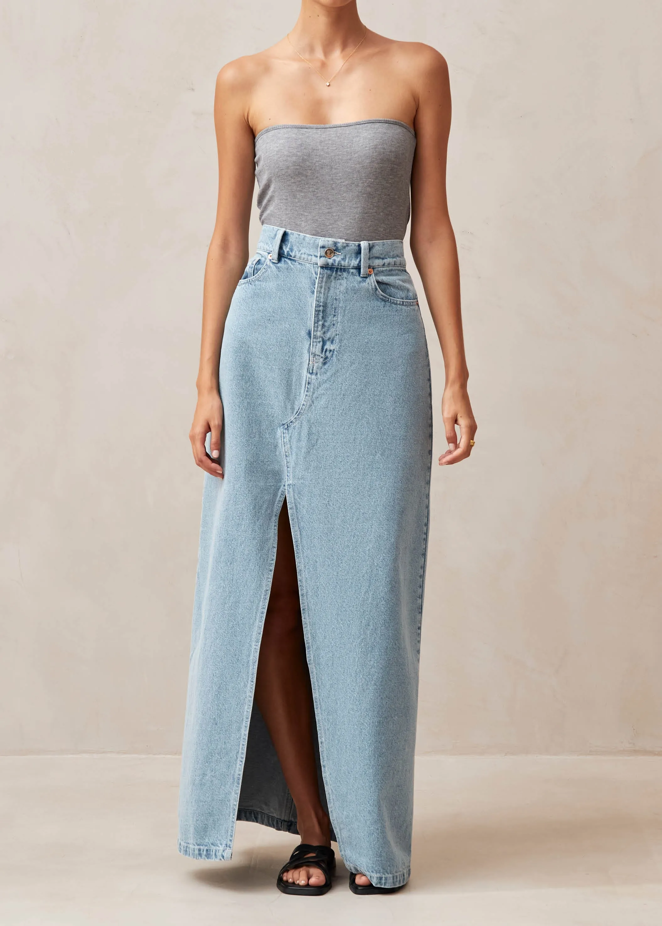 Mariana Blue Denim Skirt sold by Alohas