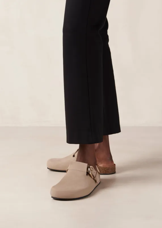 Travis Grey Leather Mules sold by Alohas