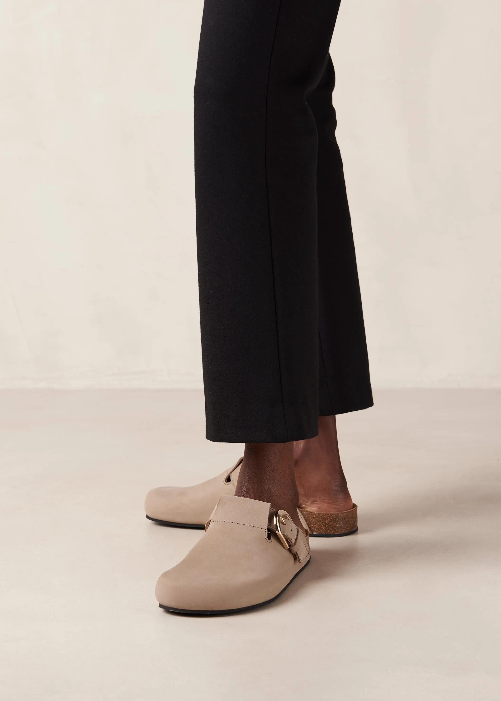 Travis Grey Leather Mules sold by Alohas