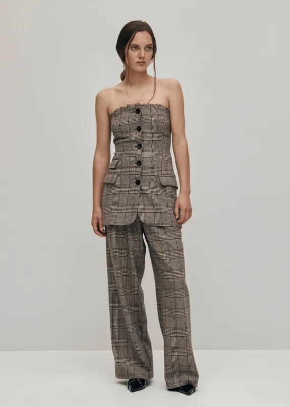 Deva Checks Brown Vest made by Alohas