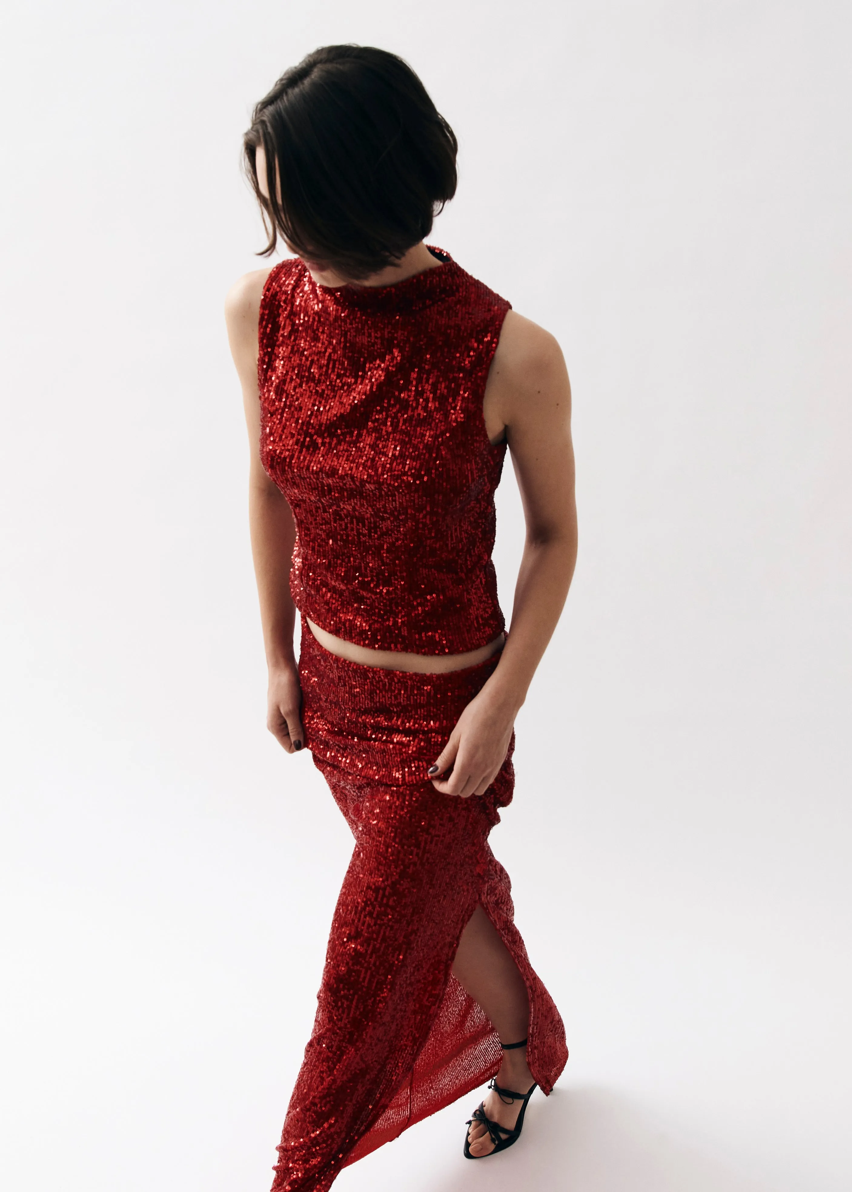 Carla Shimmer Red Tops sold by Alohas