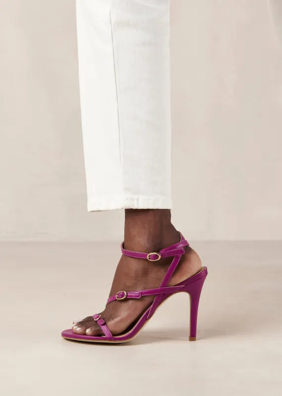 Alyssa Purple Leather Sandals sold by Alohas