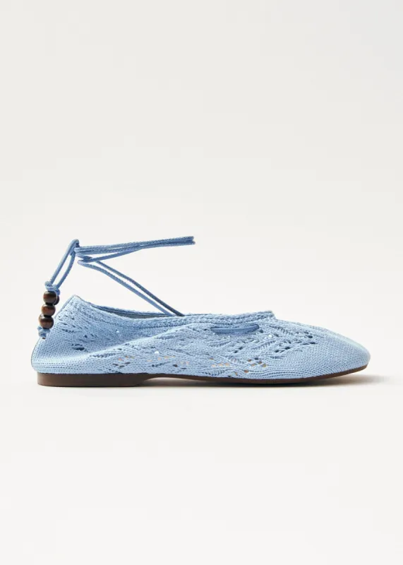 Rosemary Crochet Blue Ballet Flats sold by Alohas