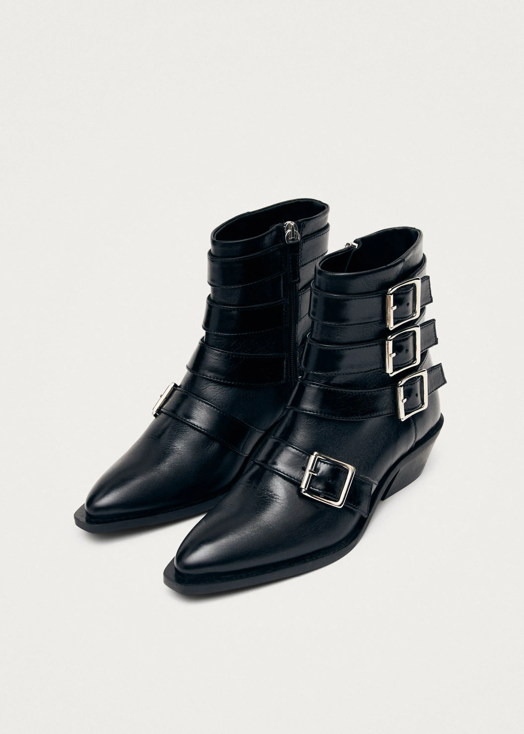 Eras Black Leather Ankle Boots sold by Alohas product image thumbnail 2