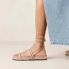 Rayna Beige Leather Sandals sold by Alohas